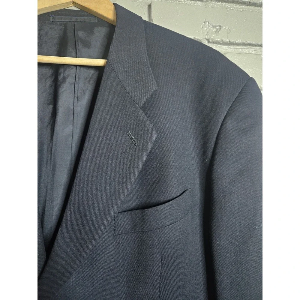Vtg Giorgio Armani Collezioni Saks 5th Ave Men Wool Suit Jacket Blazer 44L Italy